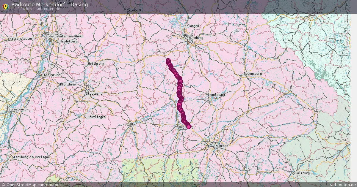 Fahrradroute Merkendorf – Dasing (128 km) – Rad-Routen.de