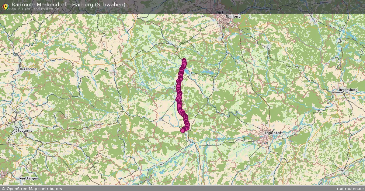 Fahrradroute Merkendorf – Harburg (Schwaben) (63 km) – Rad-Routen.de