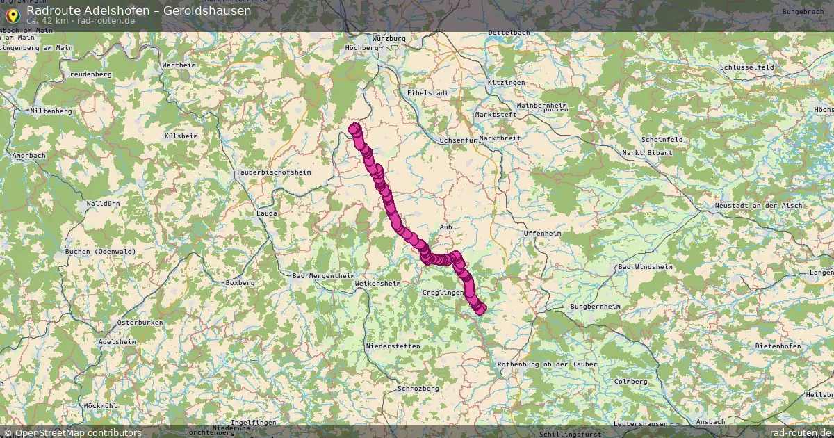 Fahrradroute Adelshofen – Geroldshausen