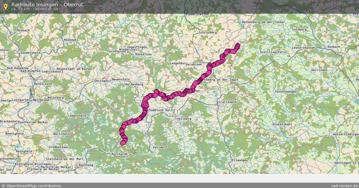 Fahrradroute Insingen – Obersontheim