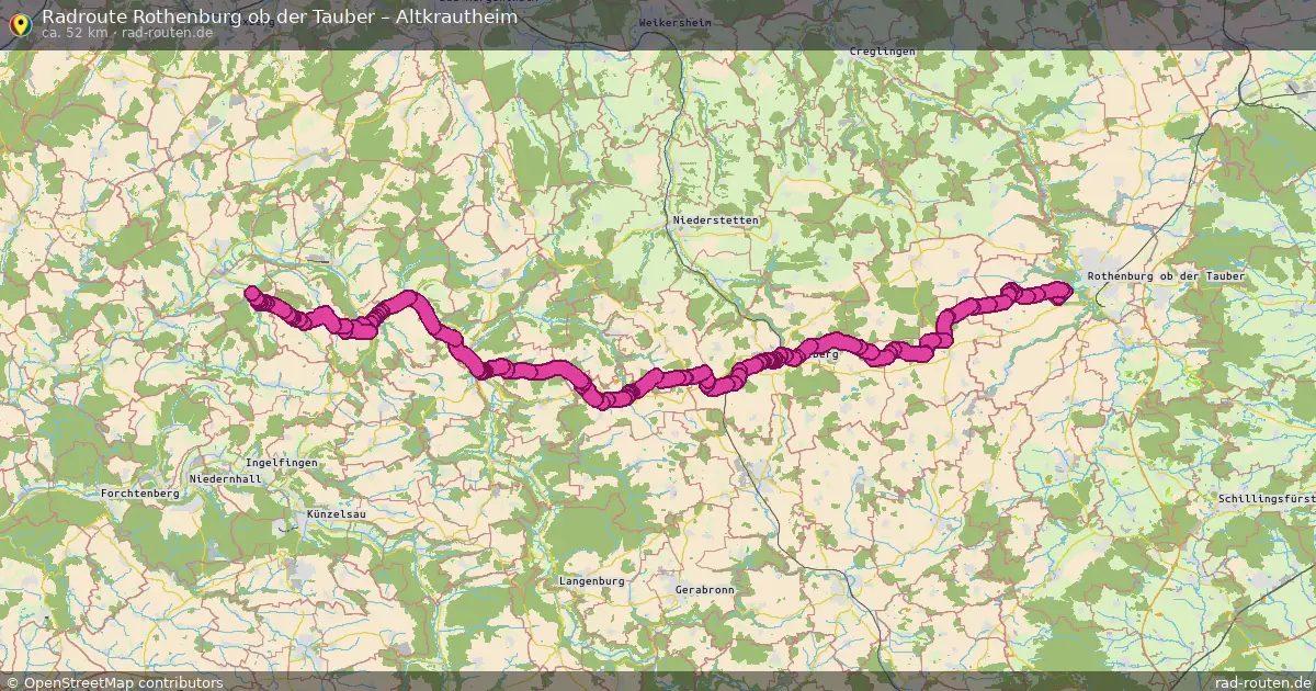 Fahrradroute Rothenburg Ob Der Tauber – Altkrautheim