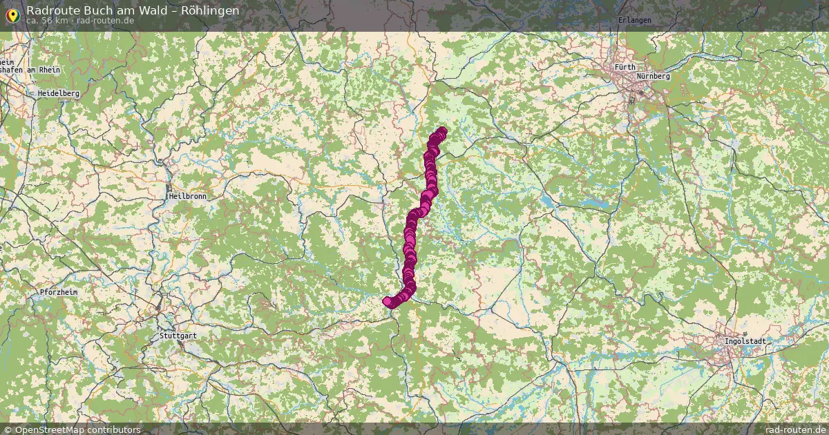 Fahrradroute Buch Am Wald – Röhlingen