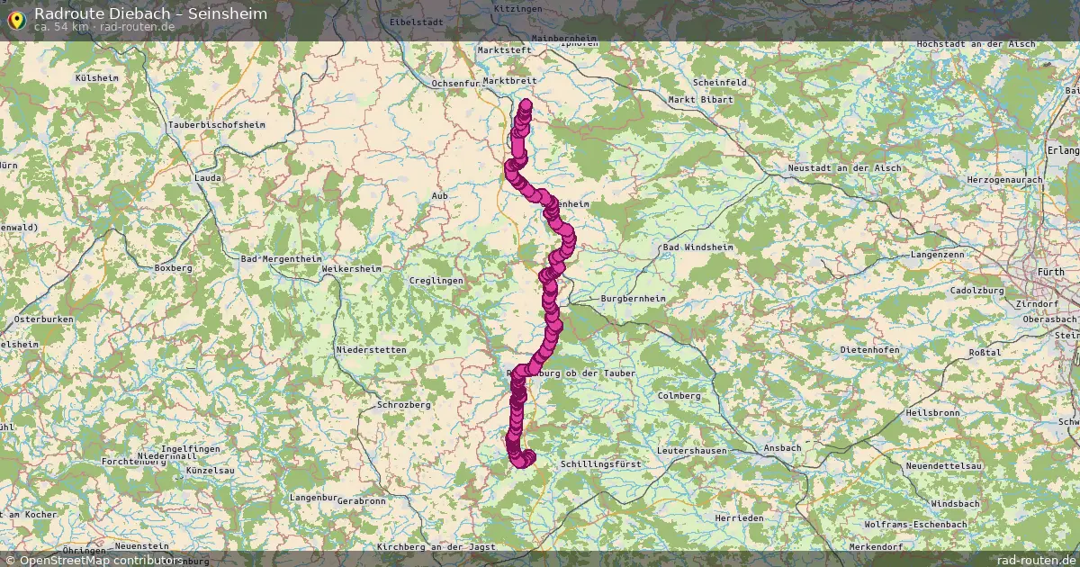Fahrradroute Diebach – Seinsheim