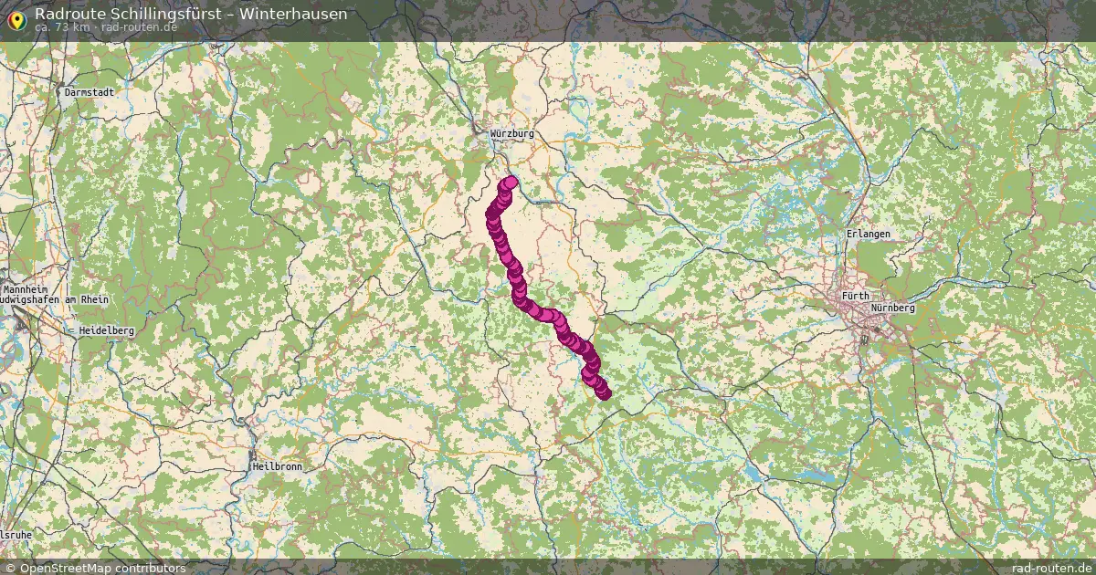 Fahrradroute Schillingsfürst – Winterhausen (73 km) – Rad-Routen.de