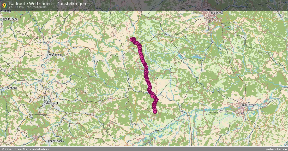 Fahrradroute Wettringen – Dunstelkingen (87 km) – Rad-Routen.de