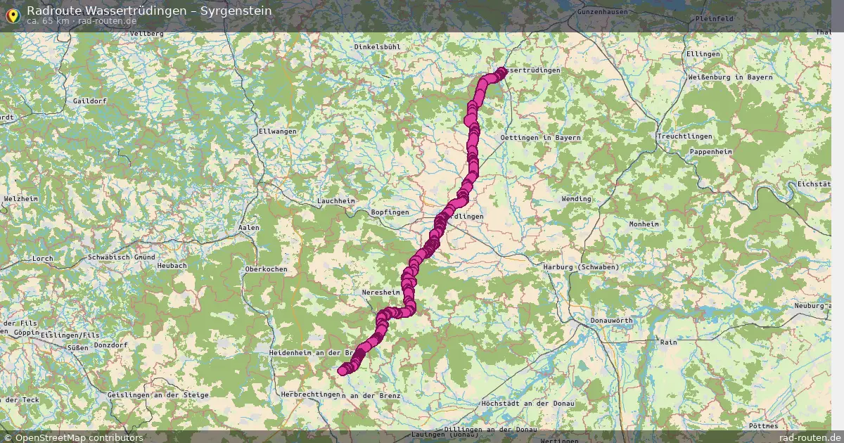 Fahrradroute Wassertrüdingen – Syrgenstein (65 km) – Rad-Routen.de
