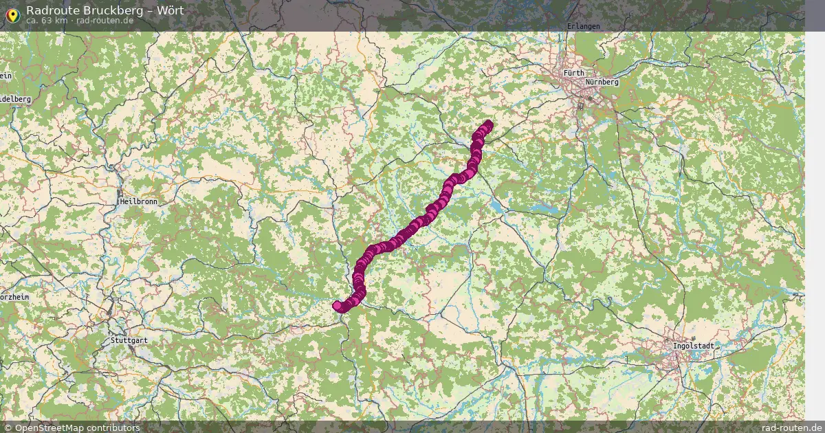 Fahrradroute Bruckberg – Wört (92 km) – Rad-Routen.de