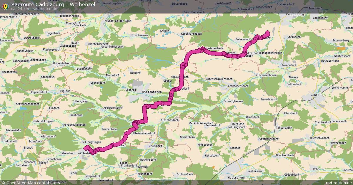 Fahrradroute Cadolzburg – Weihenzell