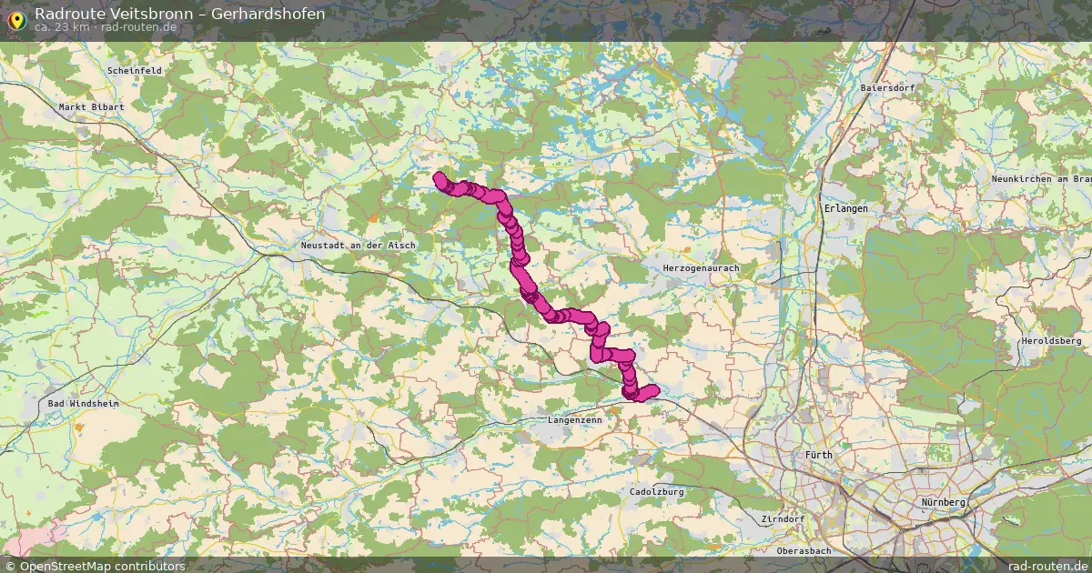 Fahrradroute Veitsbronn – Gerhardshofen (23 km) – Rad-Routen.de