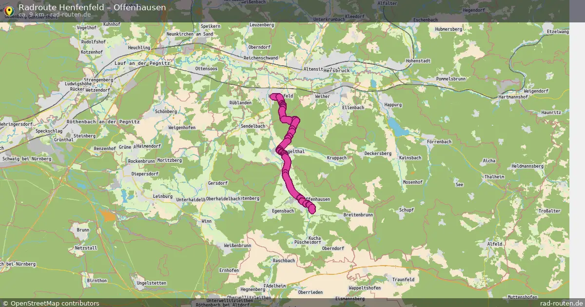 Fahrradroute Henfenfeld – Offenhausen (9 km) – Rad-Routen.de