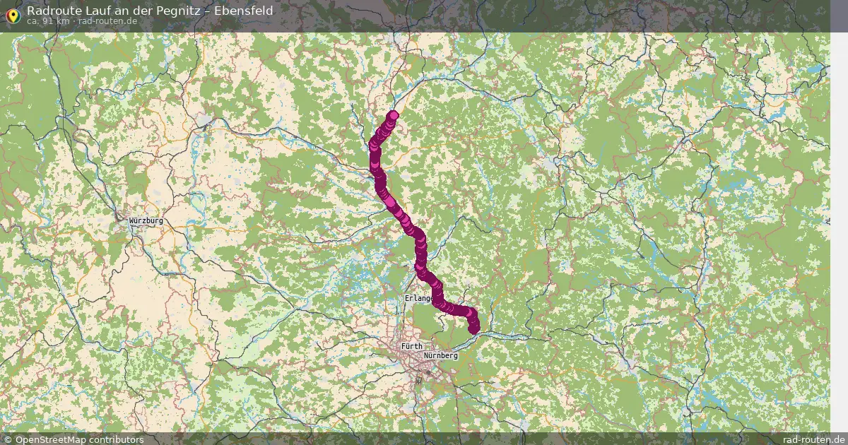 Fahrradroute Lauf An Der Pegnitz – Ebensfeld (90 km) – Rad-Routen.de