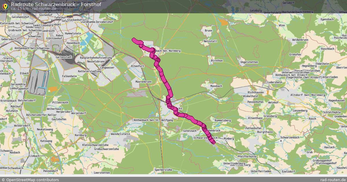 Fahrradroute Schwarzenbruck – Forsthof