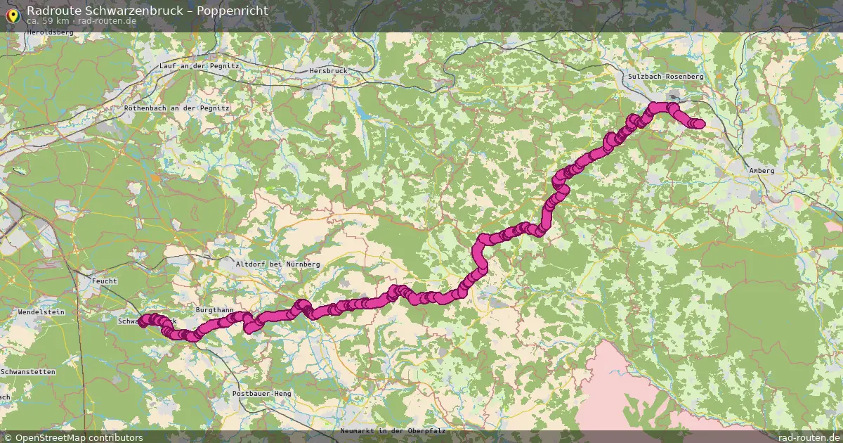 Fahrradroute Schwarzenbruck – Poppenricht