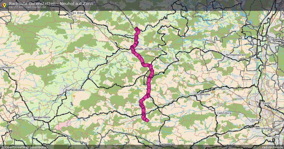 Fahrradroute Gutenstetten – Neuhof A.d.zenn