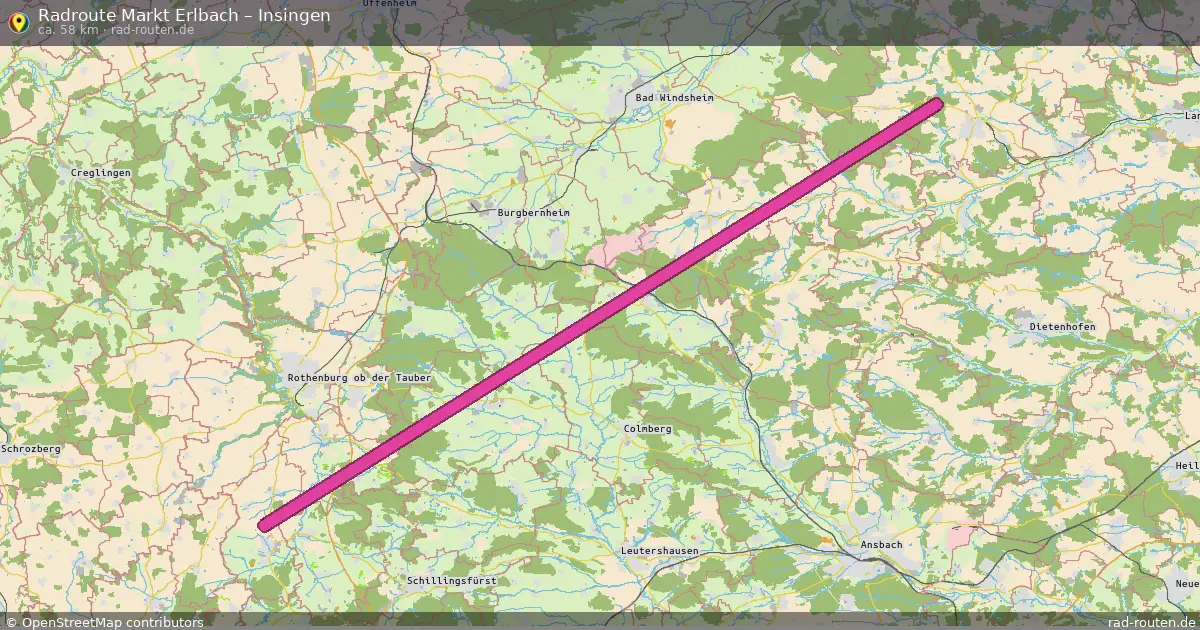Fahrradroute Markt Erlbach – Insingen (58 km) – Rad-Routen.de