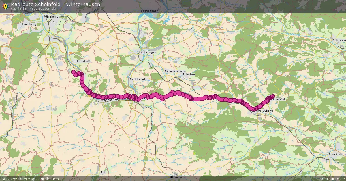 Fahrradroute Scheinfeld – Winterhausen (45 km) – Rad-Routen.de