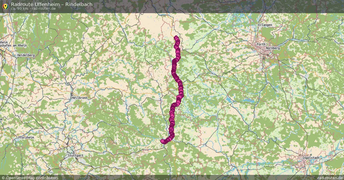 Fahrradroute Uffenheim – Jagstzell (81 km) – Rad-Routen.de