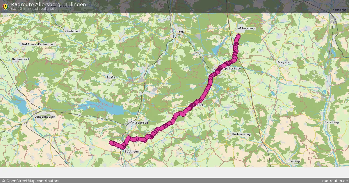 Fahrradroute Allersberg – Ellingen (40 km) – Rad-Routen.de