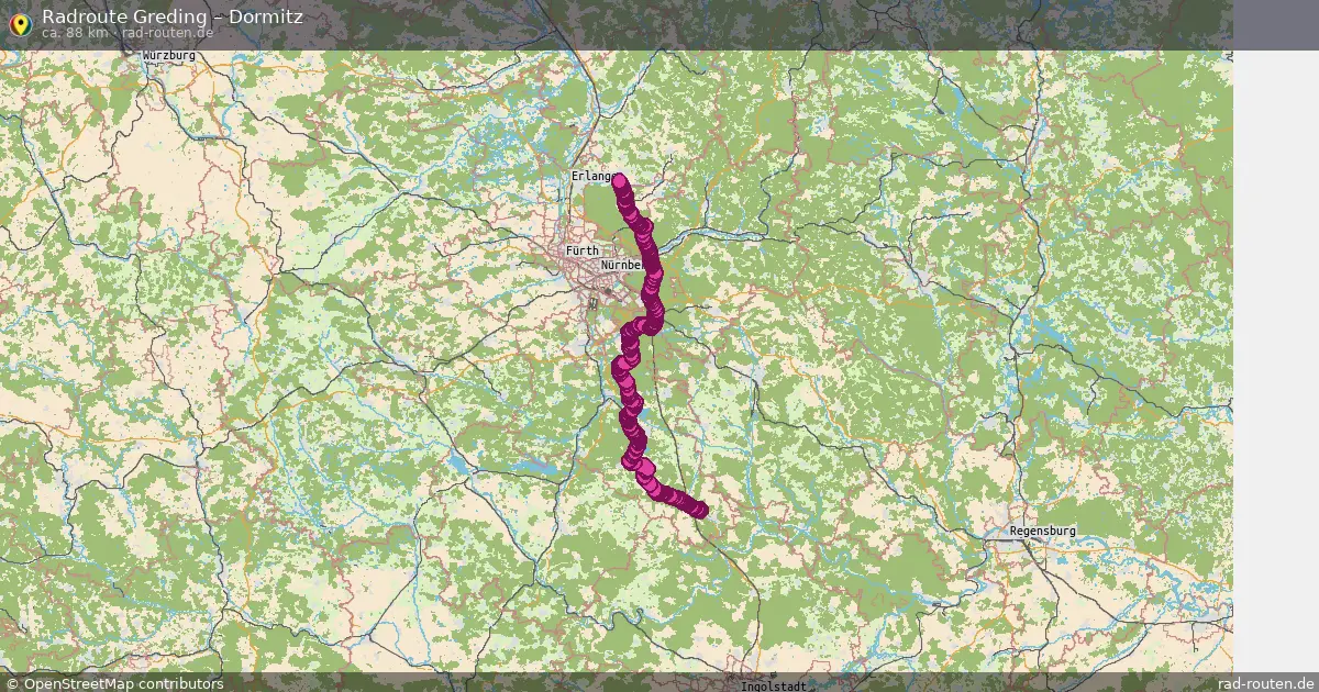 Fahrradroute Greding – Dormitz (88 km) – Rad-Routen.de