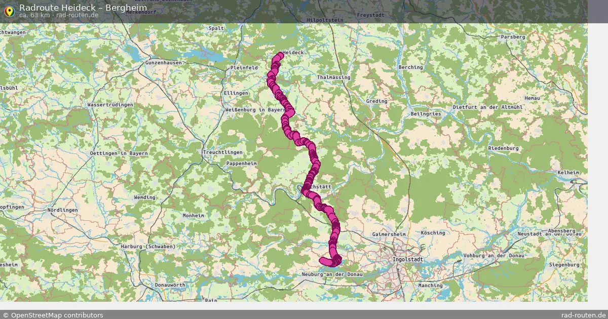 Fahrradroute Heideck – Bergheim (63 km) – Rad-Routen.de