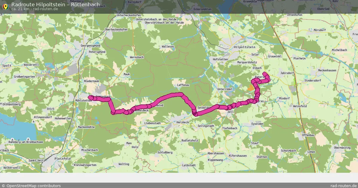 Fahrradroute Hilpoltstein – Röttenbach (21 km) – Rad-Routen.de