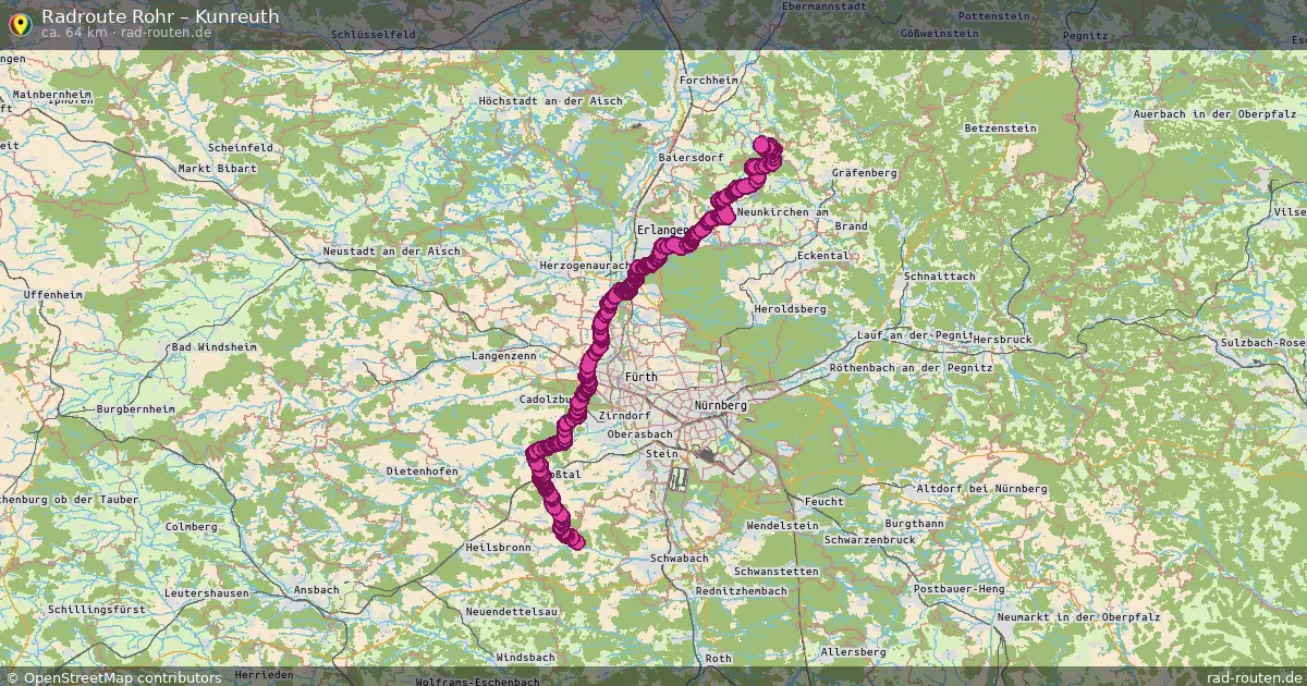 Fahrradroute Rohr – Kunreuth (64 km) – Rad-Routen.de