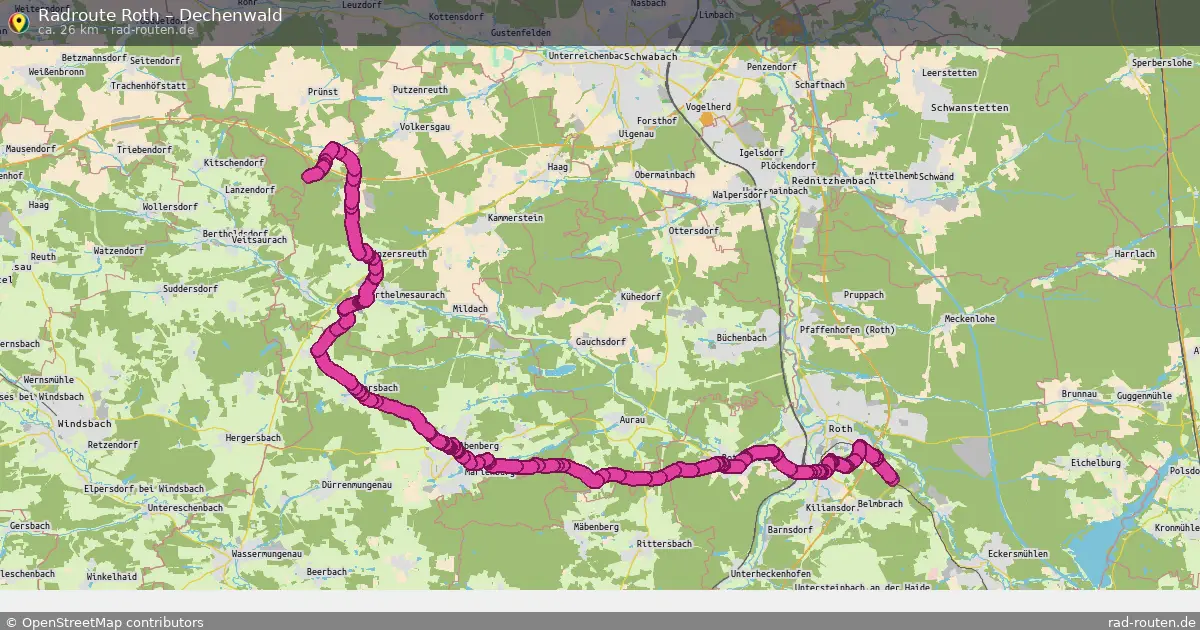 Fahrradroute Roth – Dechenwald (26 km) – Rad-Routen.de