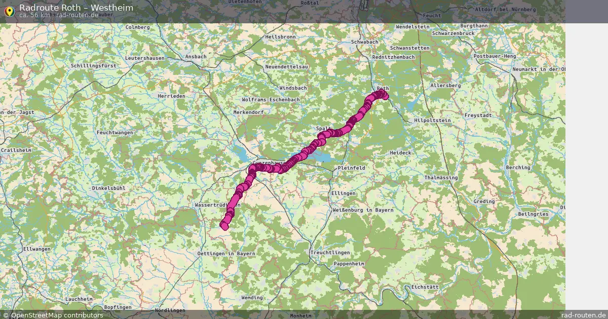 Fahrradroute Roth – Westheim (56 km) – Rad-Routen.de