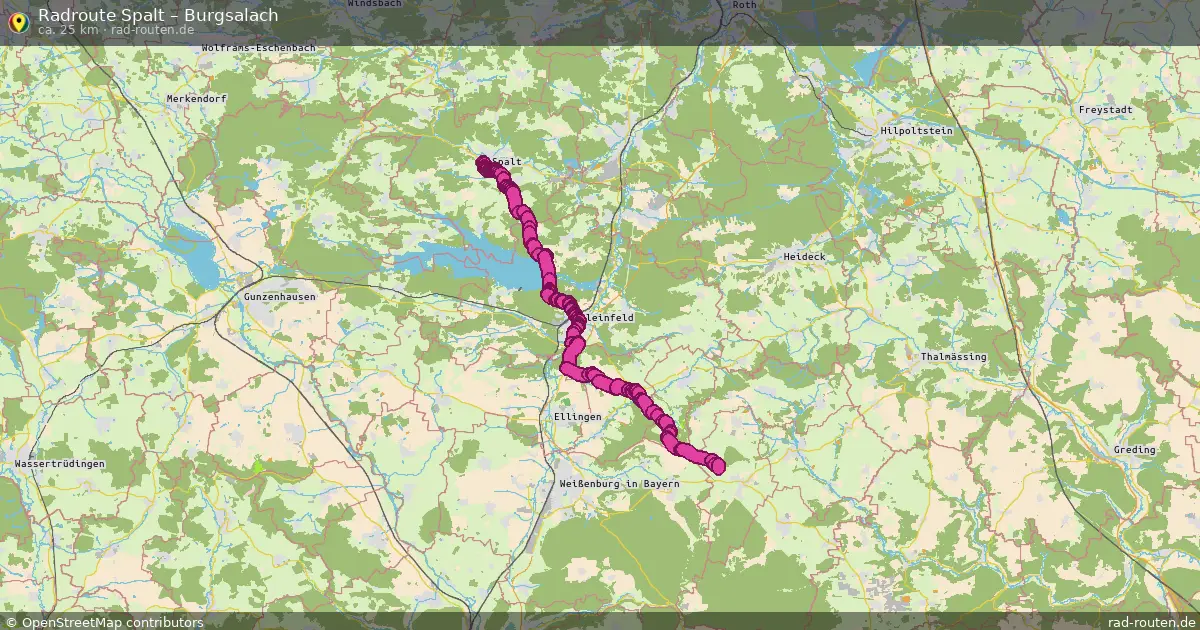 Fahrradroute Spalt – Burgsalach (25 km) – Rad-Routen.de
