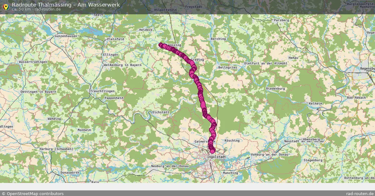 Fahrradroute Thalmässing – Am Wasserwerk (50 km) – Rad-Routen.de