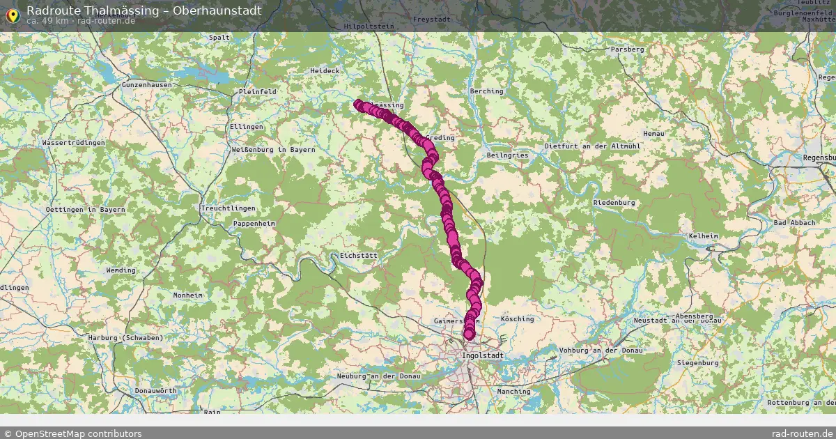 Fahrradroute Thalmässing – Oberhaunstadt (48 km) – Rad-Routen.de