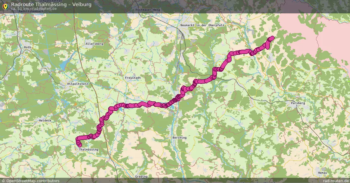Fahrradroute Thalmässing – Velburg (51 km) – Rad-Routen.de