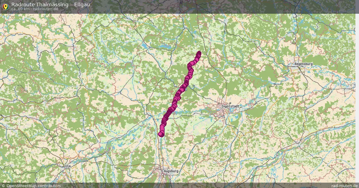 Fahrradroute Thalmässing – Ellgau (84 km) – Rad-Routen.de