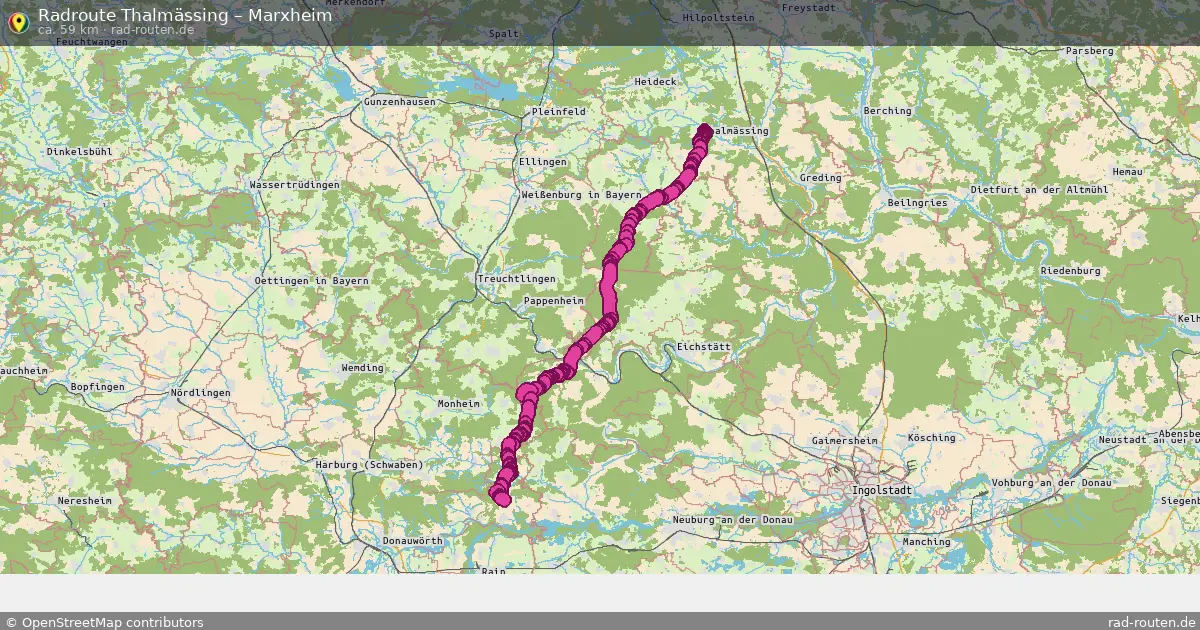 Fahrradroute Thalmässing – Marxheim (59 km) – Rad-Routen.de