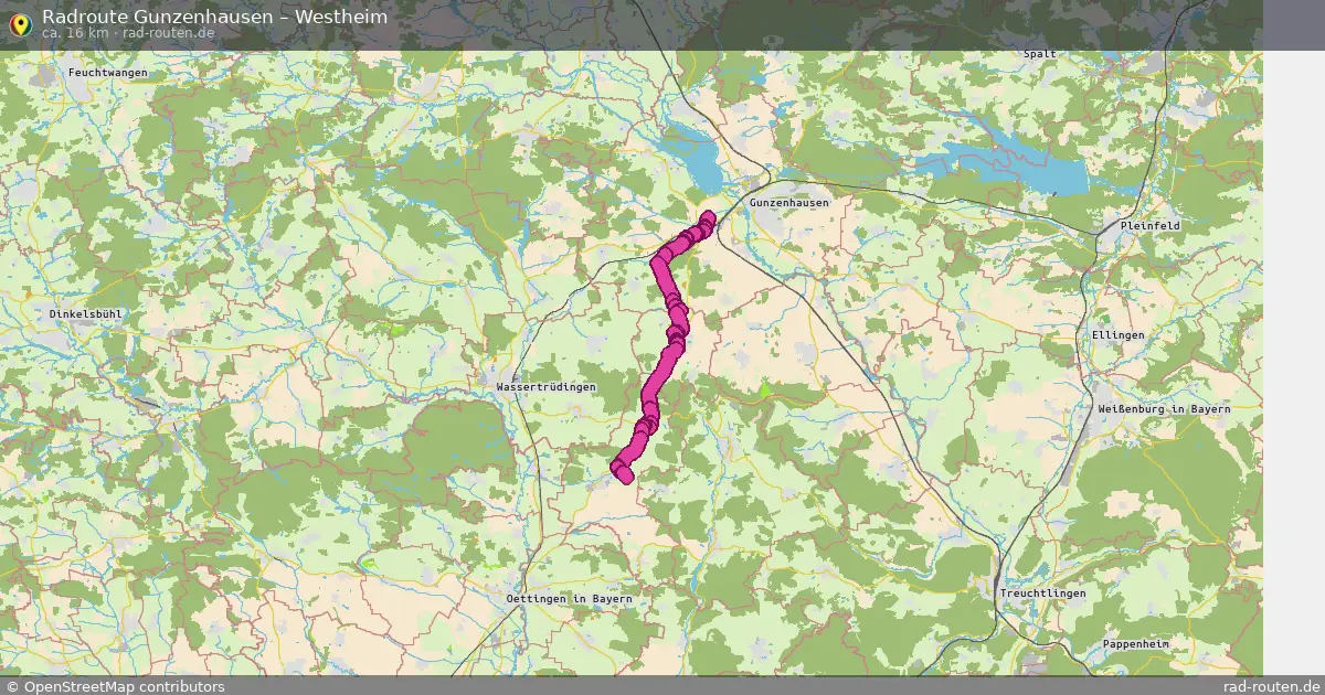 Fahrradroute Gunzenhausen – Westheim (16 km) – Rad-Routen.de