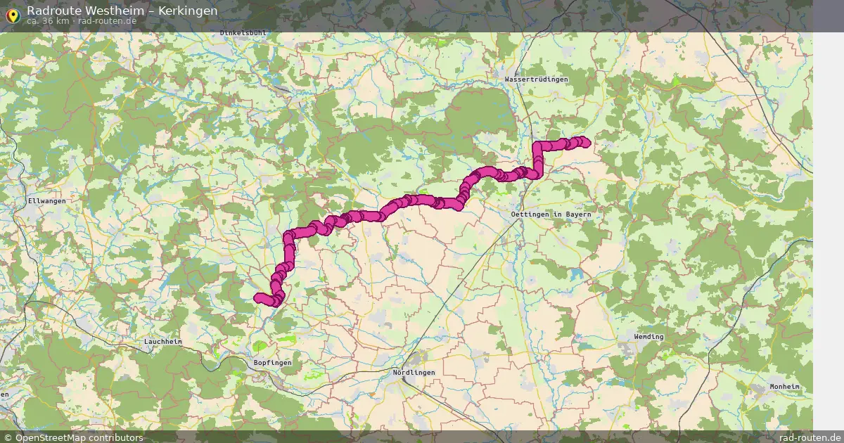 Fahrradroute Westheim – Kerkingen (36 km) – Rad-Routen.de