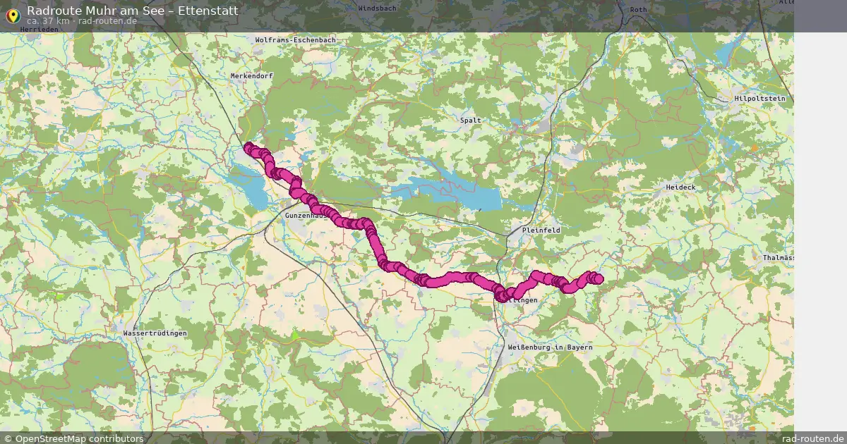 Fahrradroute Muhr Am See – Ettenstatt (37 km) – Rad-Routen.de