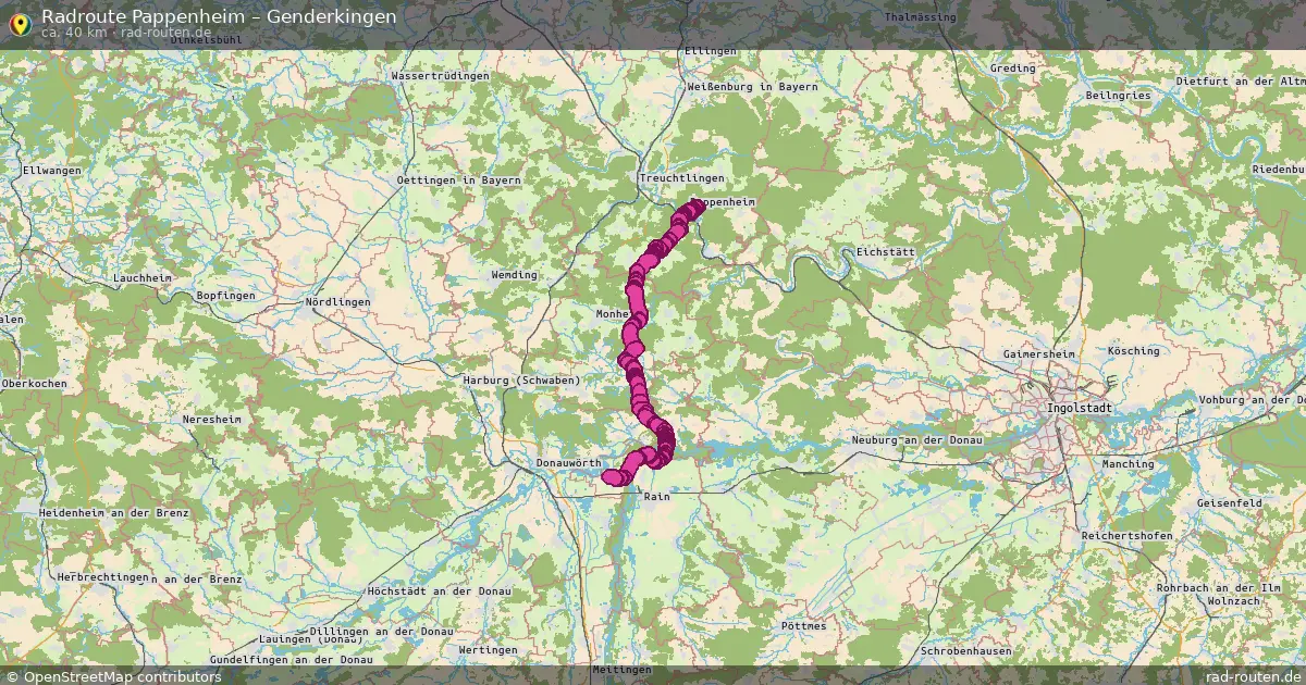 Fahrradroute Pappenheim – Genderkingen (40 km) – Rad-Routen.de