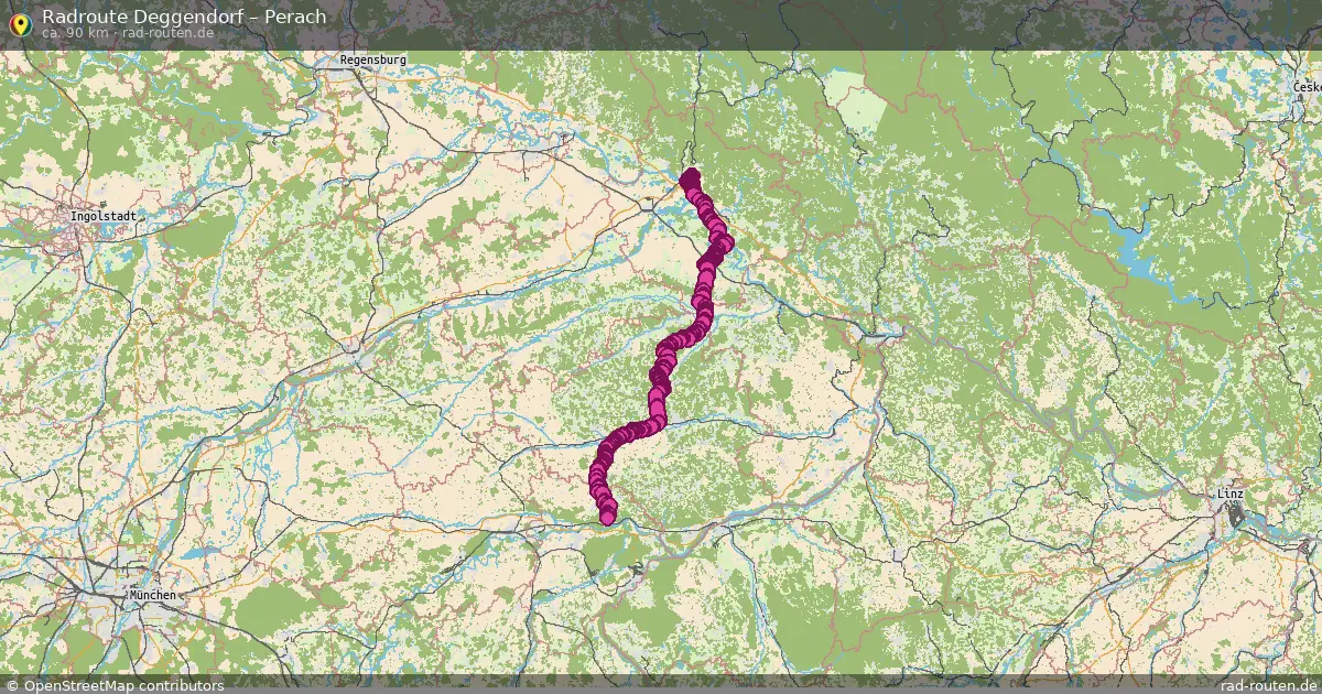 Fahrradroute Deggendorf – Perach (90 km) – Rad-Routen.de