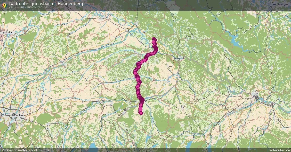 Fahrradroute Iggensbach – Handenberg (98 km) – Rad-Routen.de