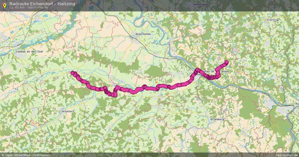 Fahrradroute Eichendorf – Haitzing (43 km) – Rad-Routen.de