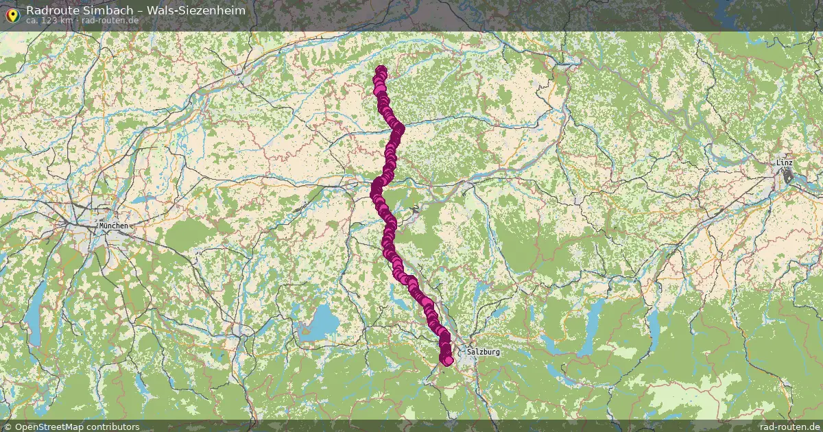 Fahrradroute Simbach – Wals-Siezenheim (123 km) – Rad-Routen.de