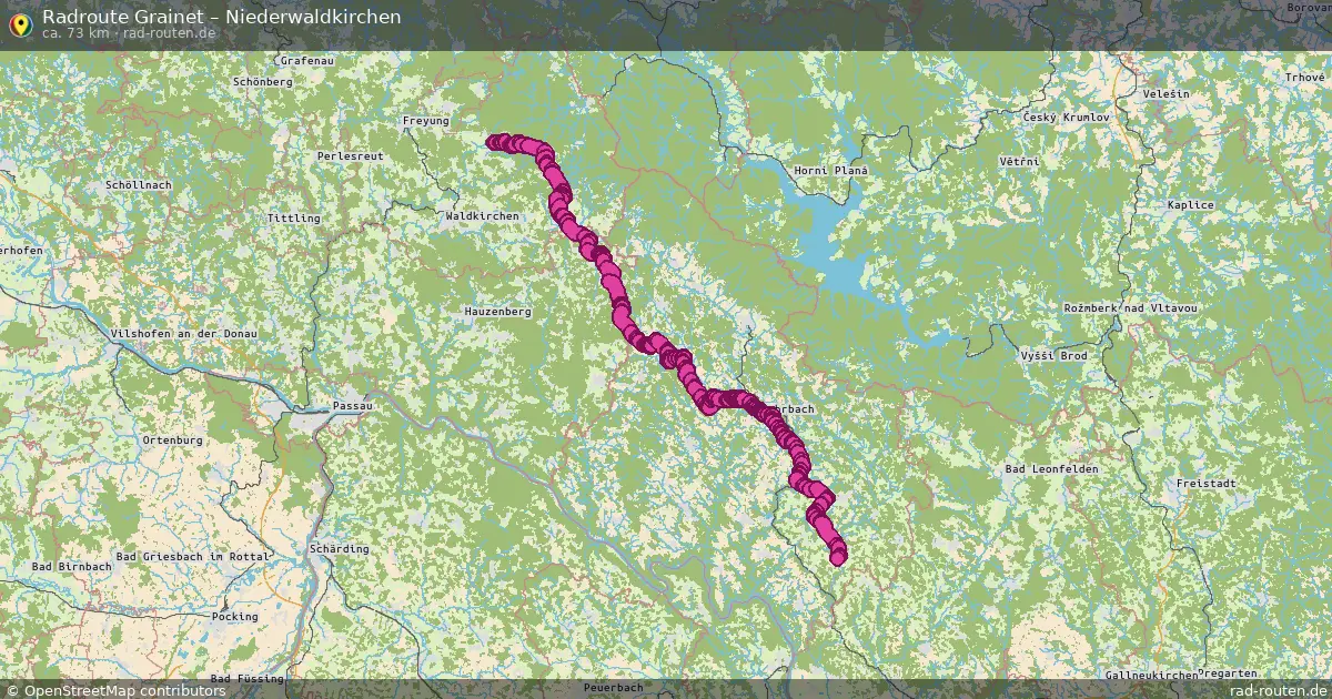 Fahrradroute von Grainet nach Niederwaldkirchen