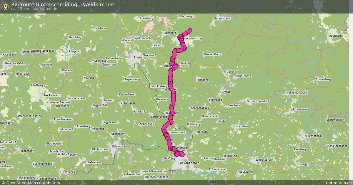 Fahrradroute Hinterschmiding – Waldkirchen