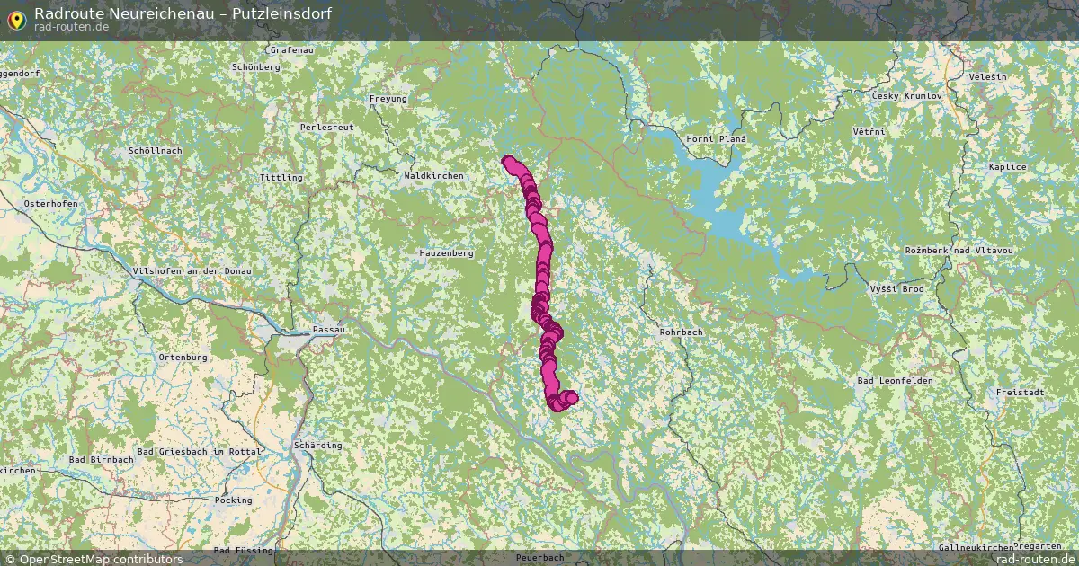 Fahrradroute Neureichenau – Putzleinsdorf (47 km) – Rad-Routen.de