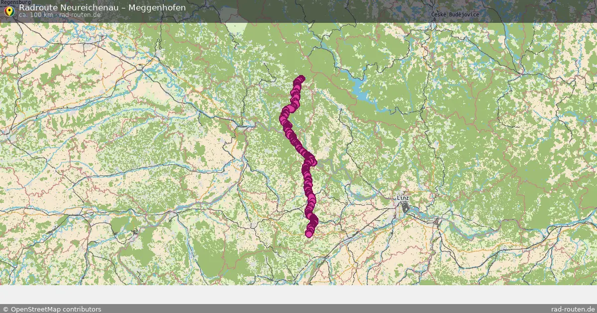 Fahrradroute von Neureichenau nach Meggenhofen