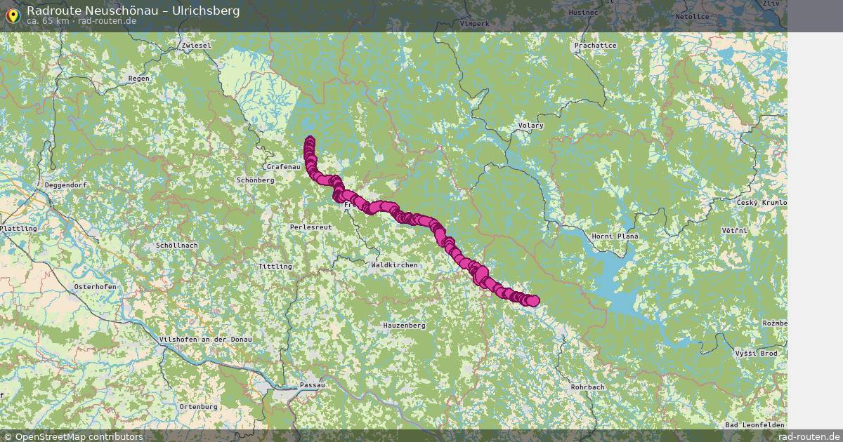 Fahrradroute Neuschönau – Ulrichsberg (65 km) – Rad-Routen.de