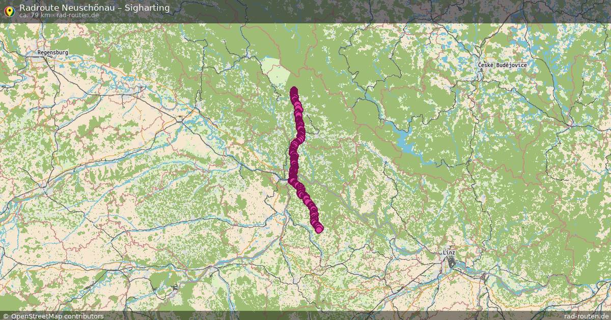 Fahrradroute Neuschönau – Sigharting (79 km) – Rad-Routen.de