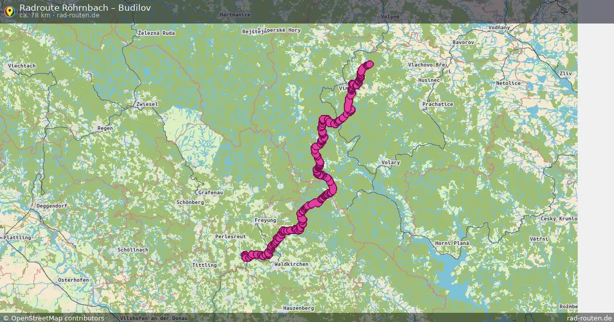 Fahrradroute Röhrnbach – Budilov (78 km) – Rad-Routen.de