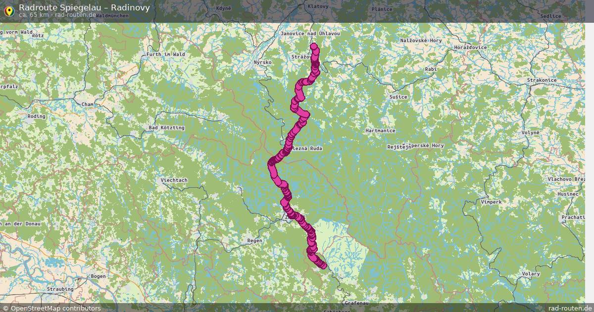 Fahrradroute Spiegelau – Radinovy